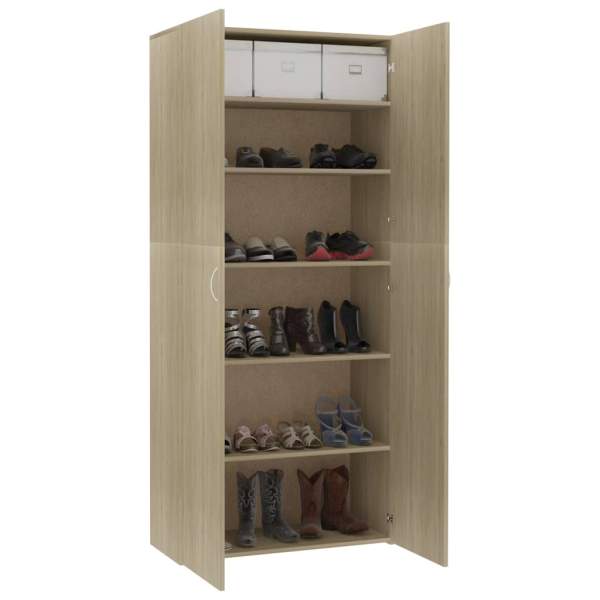  Schuhschrank Sonoma-Eiche 80x35,5x180 cm Holzwerkstoff