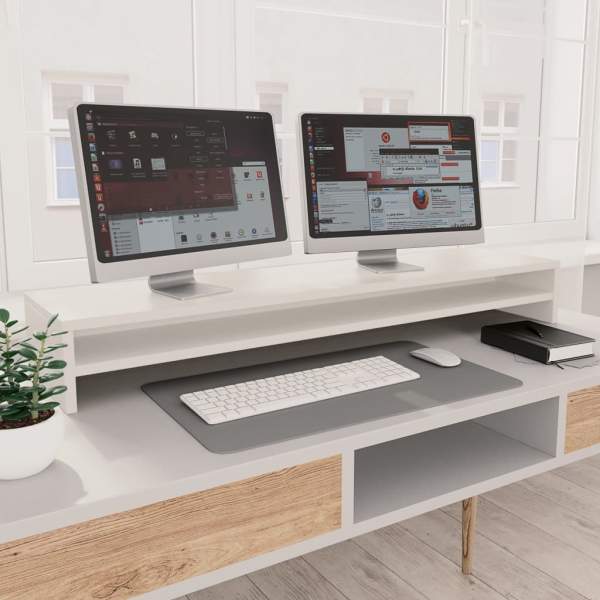  Monitorständer Weiß 100x24x13 cm Holzwerkstoff