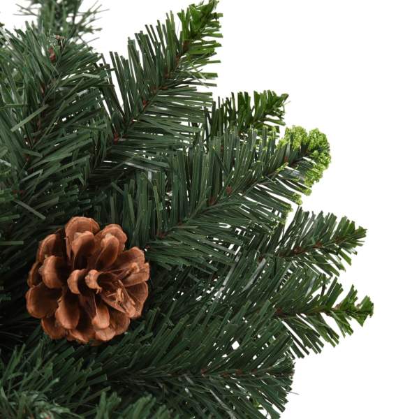  Künstlicher Weihnachtsbaum mit Kiefernzapfen Grün 210 cm