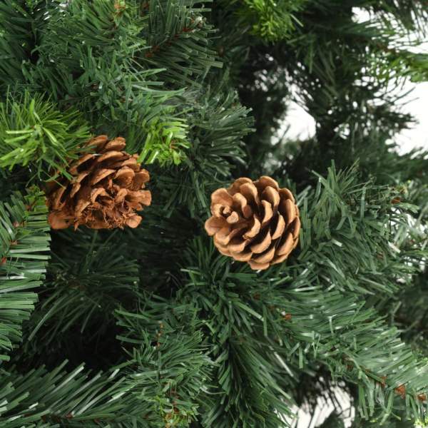  Künstlicher Weihnachtsbaum mit Kiefernzapfen Grün 210 cm