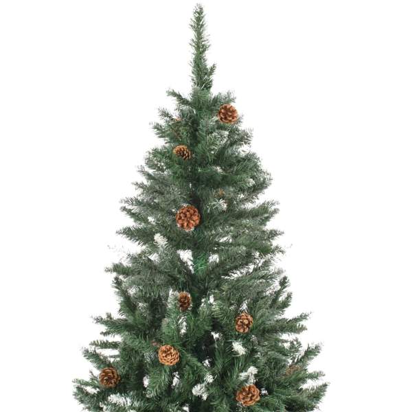  Künstlicher Weihnachtsbaum Kiefernzapfen Weißem Glitzer 210 cm