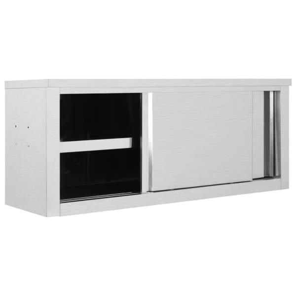  Wandhängeschrank mit Schiebetüren 120×40×50 cm Edelstahl