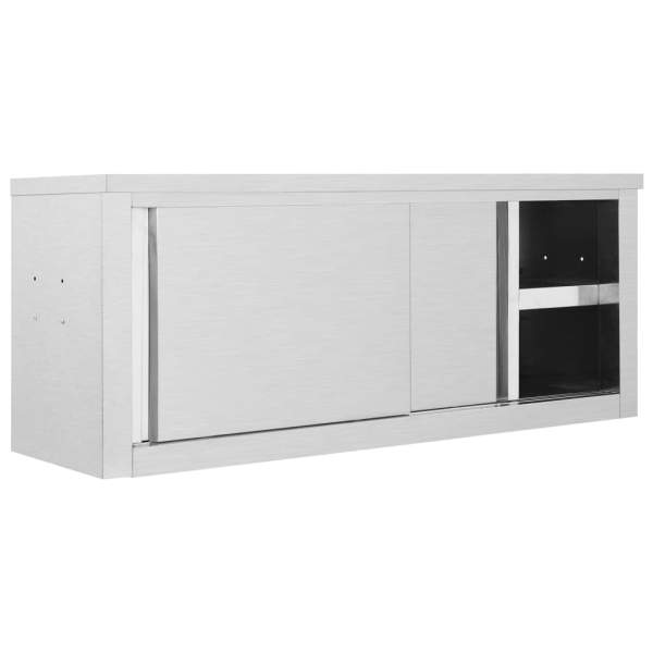  Wandhängeschrank mit Schiebetüren 120×40×50 cm Edelstahl