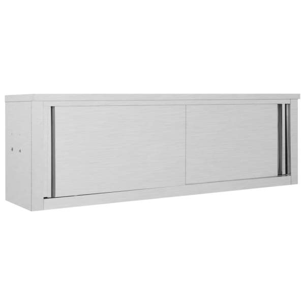  Wandhängeschrank mit Schiebetüren 150×40×50 cm Edelstahl