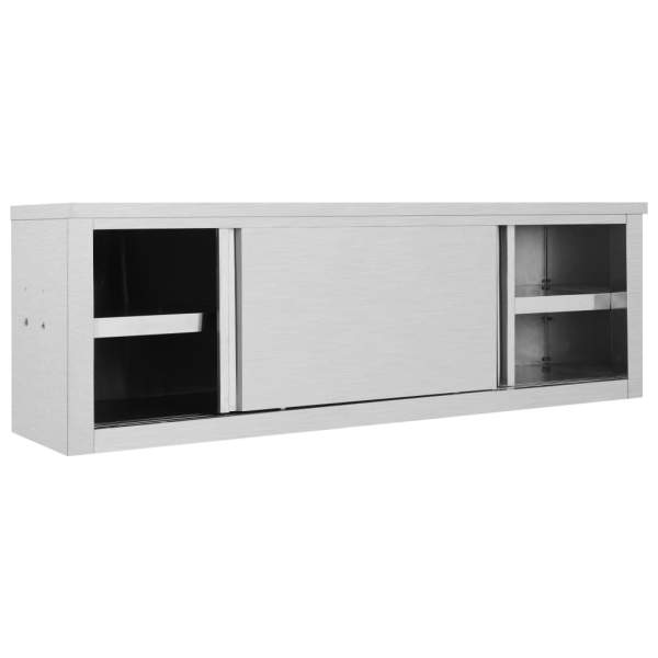  Wandhängeschrank mit Schiebetüren 150×40×50 cm Edelstahl
