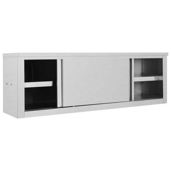  Wandhängeschrank mit Schiebetüren 150×40×50 cm Edelstahl