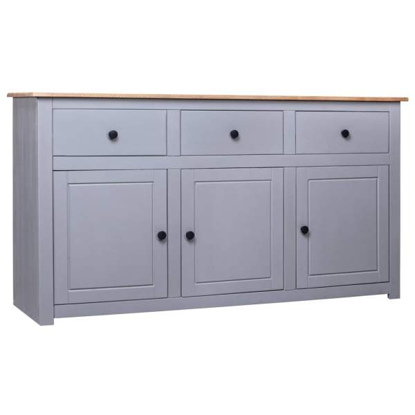  Sideboard Grau 135x40x80 cm Kiefernholz Panama