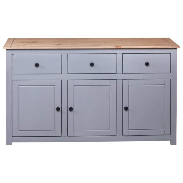  Sideboard Grau 135x40x80 cm Kiefernholz Panama