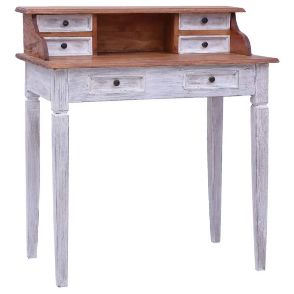  Schreibtisch mit Schubladen 90×50×101 cm Massivholz Altholz 
