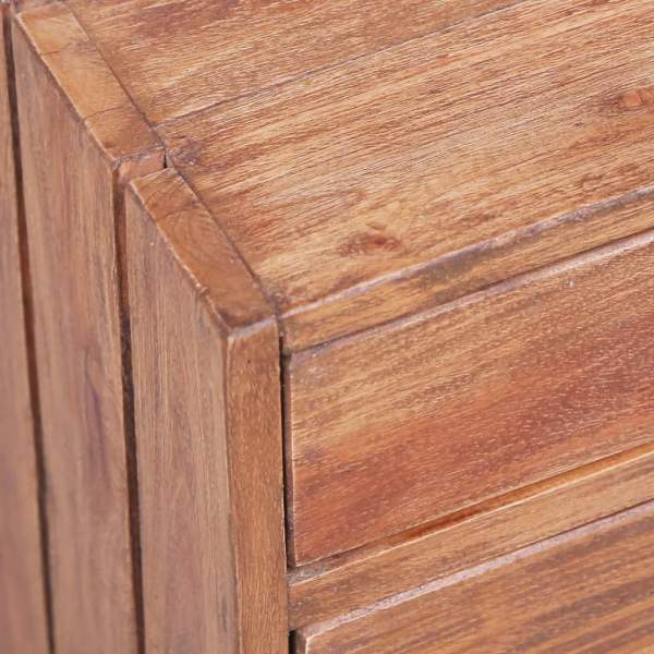  Nachttisch mit 3 Schubladen 35×25×35 cm Recyceltes Massivholz