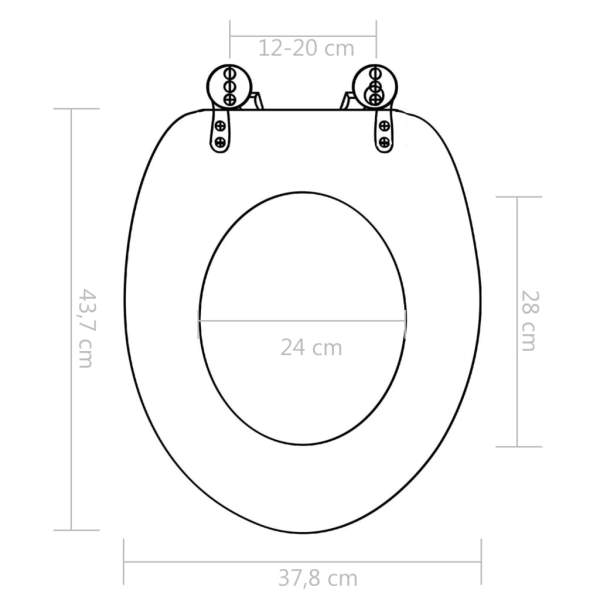  Toilettensitze 2 Stk. mit Hartschalendeckel MDF Bambus-Design