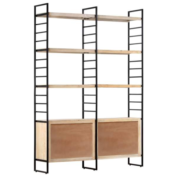  Bücherregal 4 Etagen 124x30x180 cm Mango Massivholz