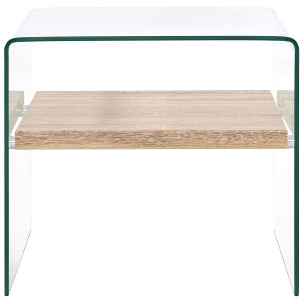  Couchtisch Transparent 50×50×45 cm Hartglas