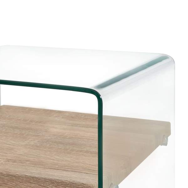  Couchtisch Transparent 50×50×45 cm Hartglas