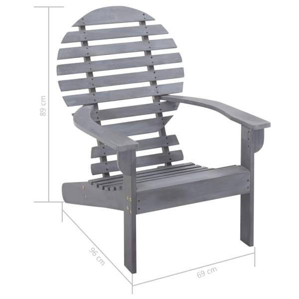  Adirondack-Stuhl Massivholz Akazie Grau