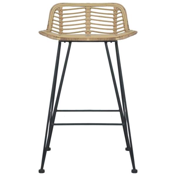  Barstühle 2 Stk. Natur Rattan