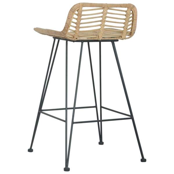  Barstühle 2 Stk. Natur Rattan