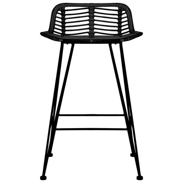  Barstühle 2 Stk. Schwarz Rattan