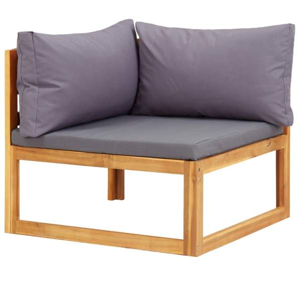  5-tlg. Garten-Lounge-Set mit Auflagen Massivholz Akazie