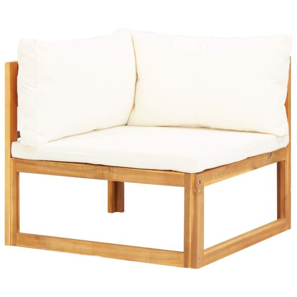  5-tlg. Garten-Lounge-Set mit Auflagen Massivholz Akazie