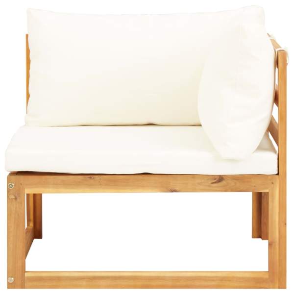  5-tlg. Garten-Lounge-Set mit Auflagen Massivholz Akazie