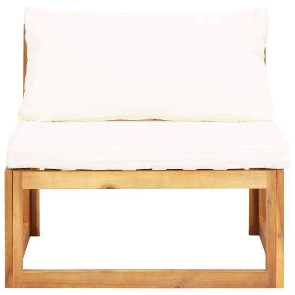  5-tlg. Garten-Lounge-Set mit Auflagen Massivholz Akazie