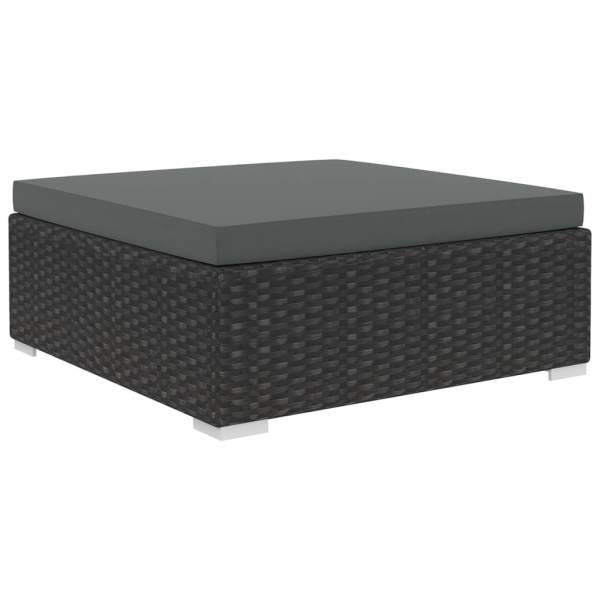  8-tlg. Garten-Lounge-Set mit Auflagen Poly Rattan Schwarz