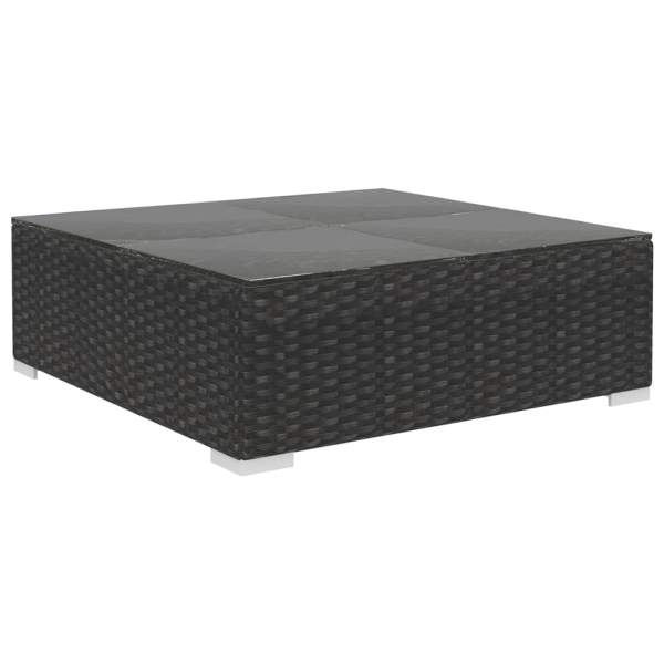  8-tlg. Garten-Lounge-Set mit Auflagen Poly Rattan Schwarz