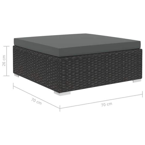  8-tlg. Garten-Lounge-Set mit Auflagen Poly Rattan Schwarz