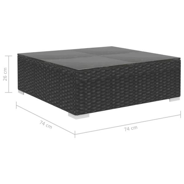  8-tlg. Garten-Lounge-Set mit Auflagen Poly Rattan Schwarz