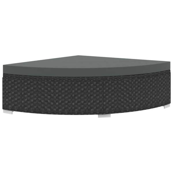  6-tlg. Garten-Lounge-Set mit Auflagen Poly Rattan Schwarz