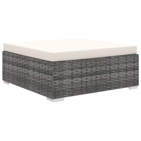  4-tlg. Garten-Lounge-Set mit Auflagen Poly Rattan Grau