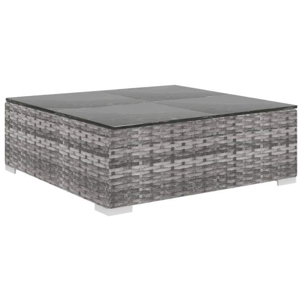  4-tlg. Garten-Lounge-Set mit Auflagen Poly Rattan Grau