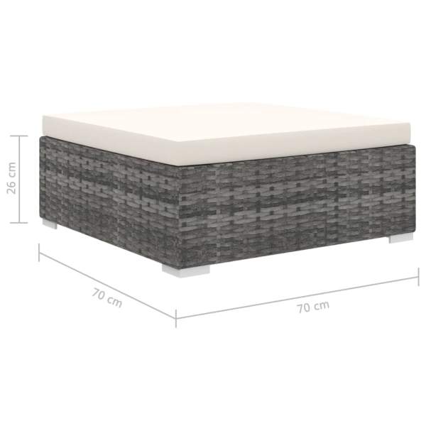  4-tlg. Garten-Lounge-Set mit Auflagen Poly Rattan Grau