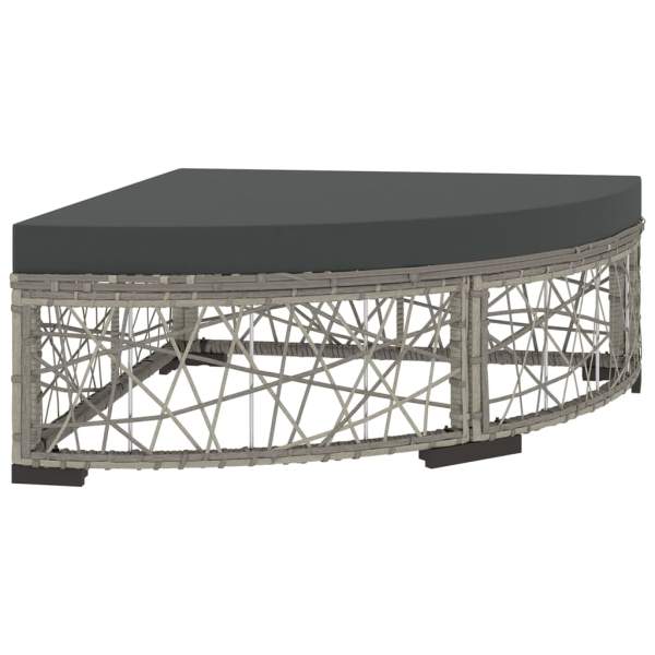  6-tlg. Garten-Lounge-Set mit Kissen Poly Rattan Grau