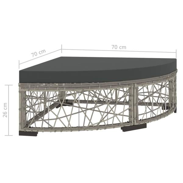  6-tlg. Garten-Lounge-Set mit Kissen Poly Rattan Grau