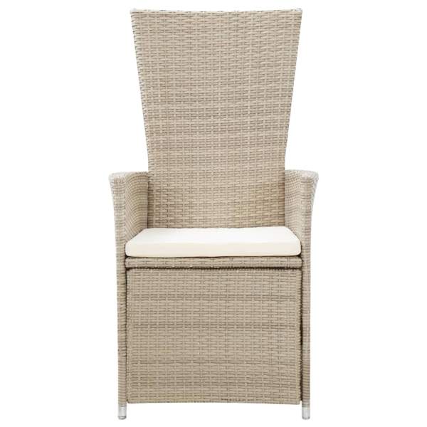  Garten-Liegestühle 2 Stk. mit Auflagen Poly Rattan Beige