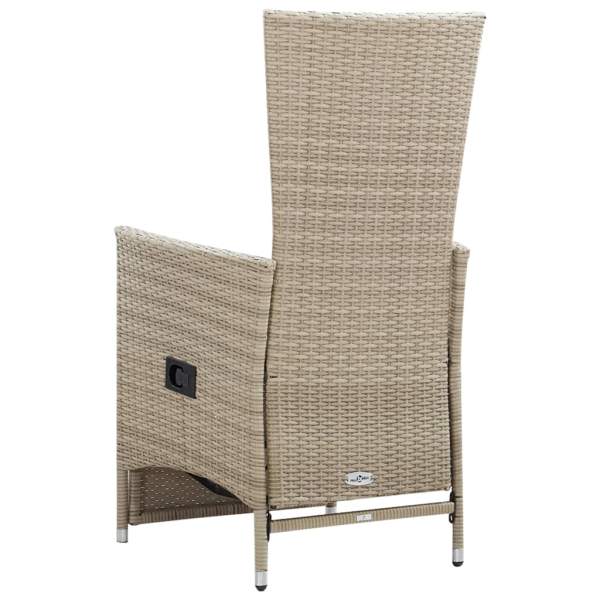  Garten-Liegestühle 2 Stk. mit Auflagen Poly Rattan Beige