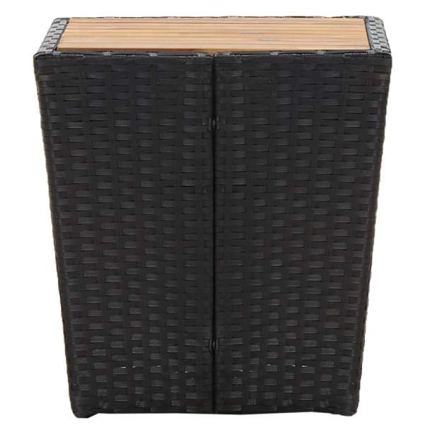  Beistelltisch Schwarz 41,5x41,5x43 cm Akazie Massivholz