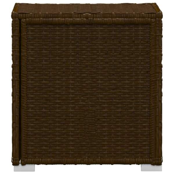  Sonnenliege mit Auflage und Teetisch Poly Rattan Braun