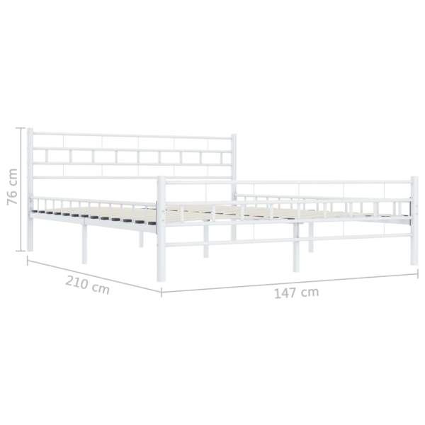  Bettgestell Weiß Metall 140×200 cm