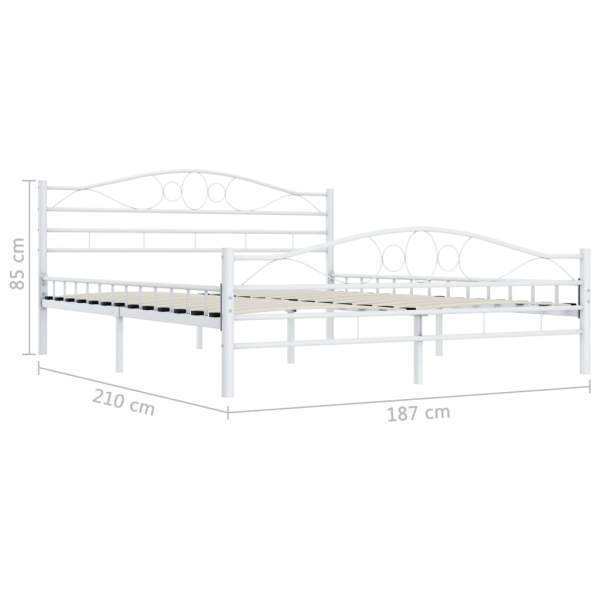  Bettgestell Weiß Metall 180×200 cm