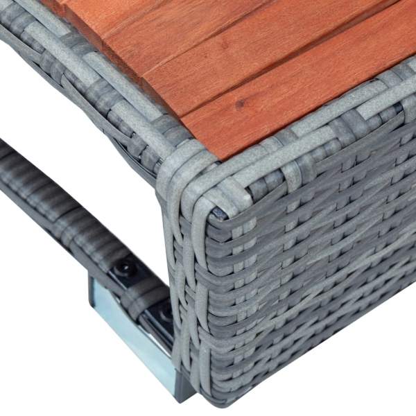  Spa-Einstiegsstufe Grau Poly Rattan 92×45×25 cm