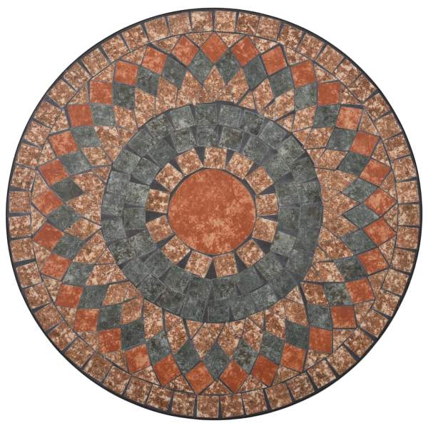  Mosaik-Bistrotisch Orange/Grau 60 cm Keramik