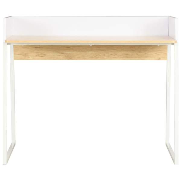  Schreibtisch Weiß und Eiche 90x60x88 cm