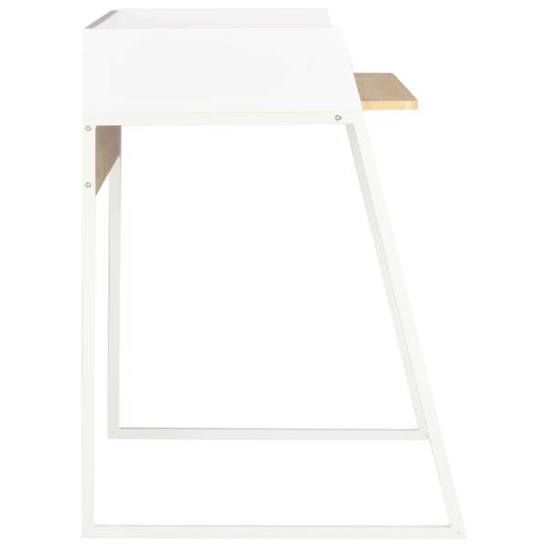  Schreibtisch Weiß und Eiche 90x60x88 cm