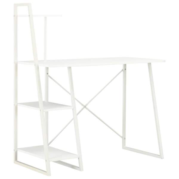  Schreibtisch mit Regaleinheit Weiß 102×50×117 cm 