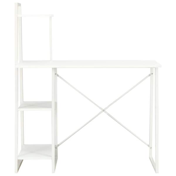  Schreibtisch mit Regaleinheit Weiß 102×50×117 cm 