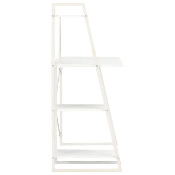  Schreibtisch mit Regaleinheit Weiß 102×50×117 cm 