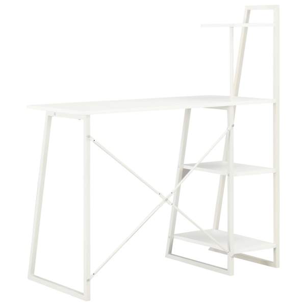  Schreibtisch mit Regaleinheit Weiß 102×50×117 cm 